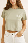 RHYTHM - Bayside Crop Crew Tee Palm