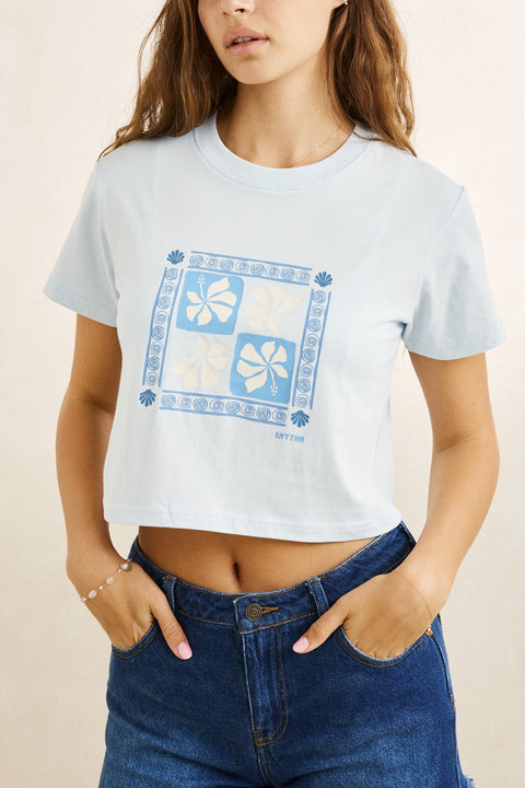 RHYTHM Bayside Crop Crew Tee