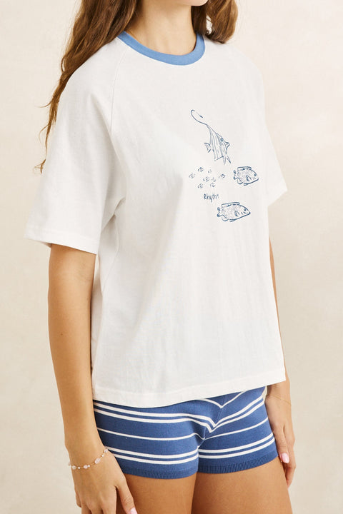 RHYTHM Fish Raglan T-Shirt