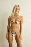 RHYTHM Koko Floral Slide Tri Top Chocolate