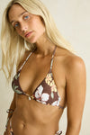 RHYTHM Koko Floral Slide Tri Top Chocolate