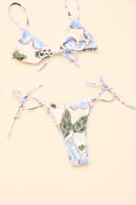 RHYTHM Gigi Flora Tie Side Hi Cut Pant Blue