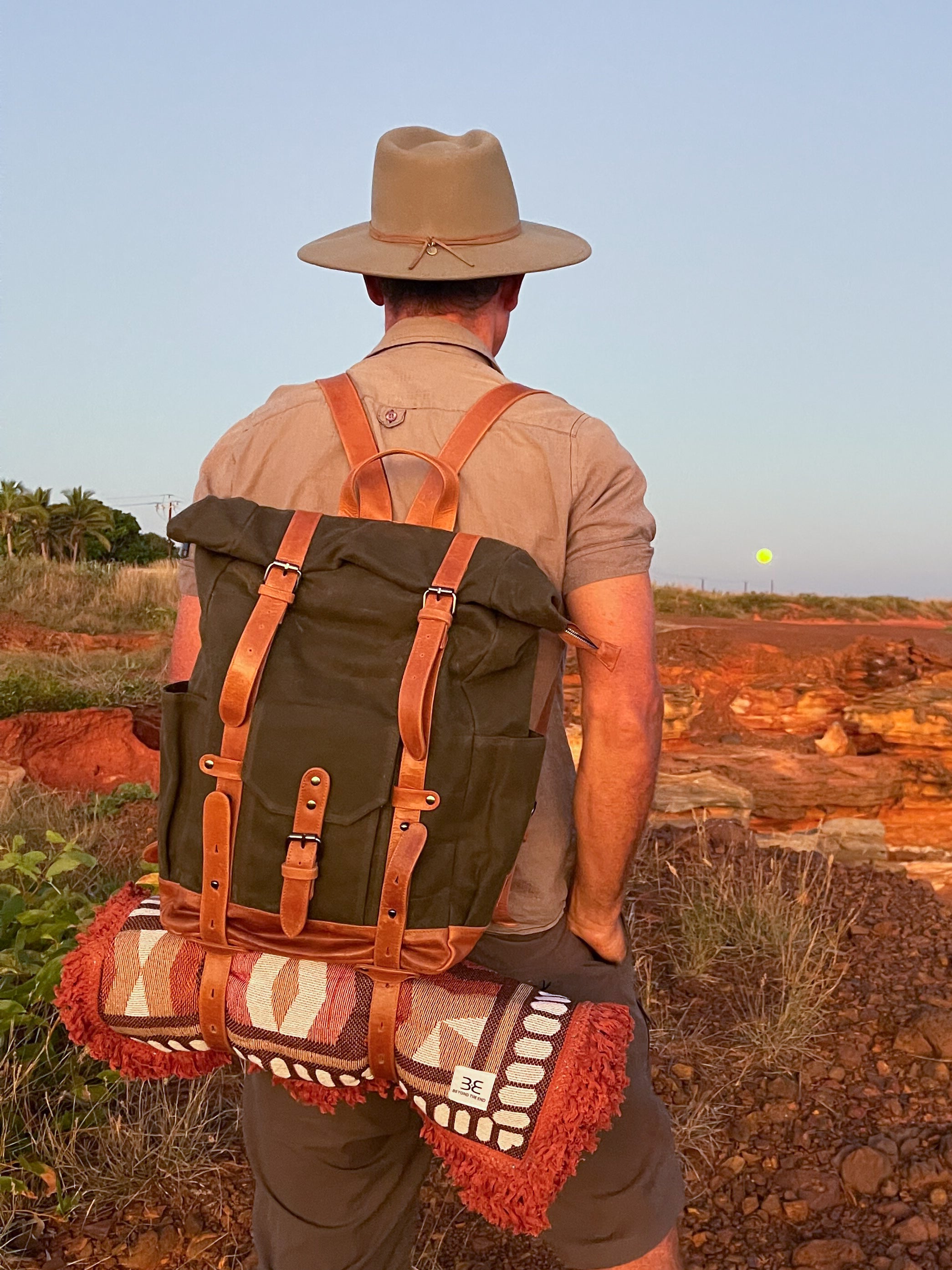 Keaton Roll Top Canvas Backpack - Forest