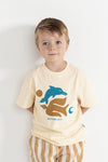 RHYTHM - Kids Peace SS T-Shirt Natural White