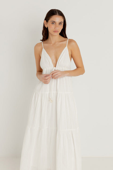 RHYTHM Jaci Maxi Dress White