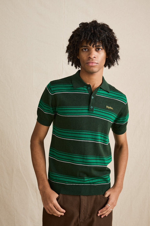 RHYTHM Langer Ss Polo Beer Bottle Green