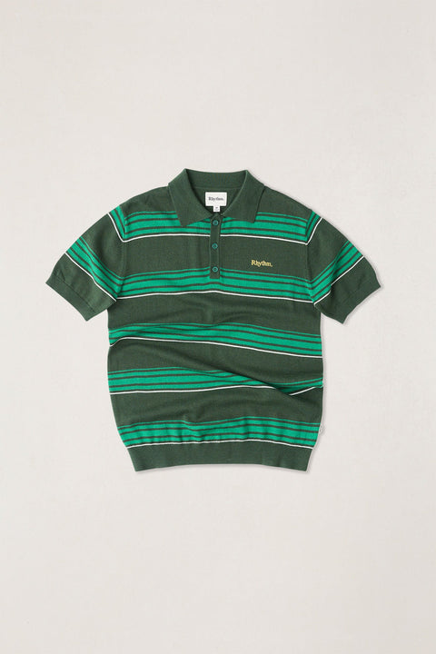 RHYTHM Langer Ss Polo Beer Bottle Green