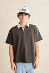RHYTHM Koa Ss Rugby Polo Charcoal