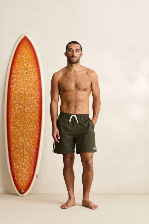 RHYTHM Woven Tape Beach Short Olive