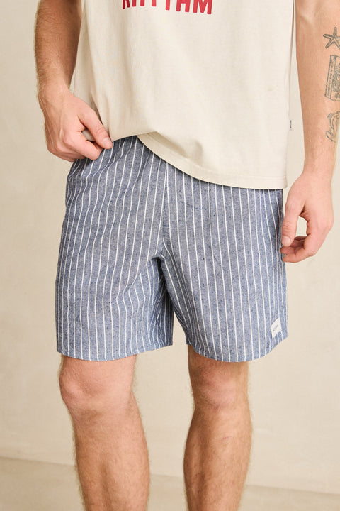 RHYTHM - Linen Pin Stripe Jam Indigo