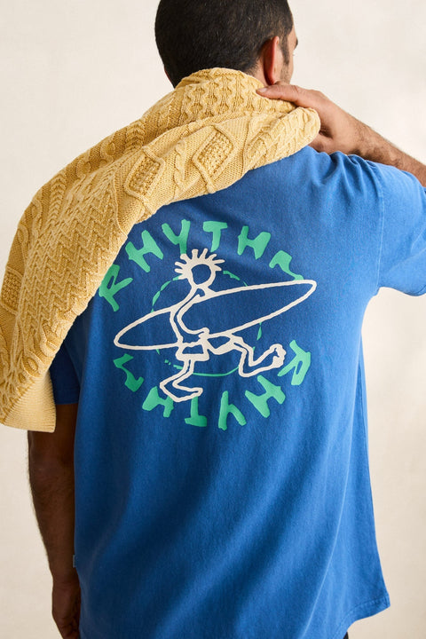 RHYTHM - Jaunt Vintage Ss T-Shirt Cobalt