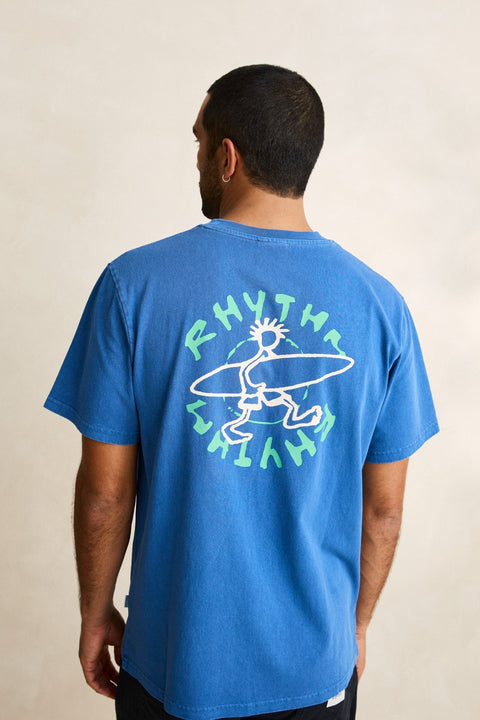 RHYTHM - Jaunt Vintage Ss T-Shirt Cobalt