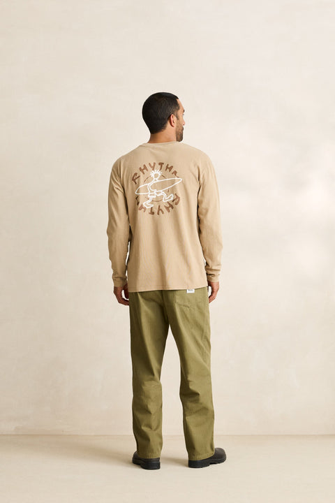 RHYTHM - Jaunt Vintage Ls T-Shirt Macadamia