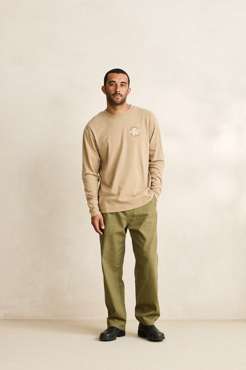 RHYTHM - Jaunt Vintage Ls T-Shirt Macadamia