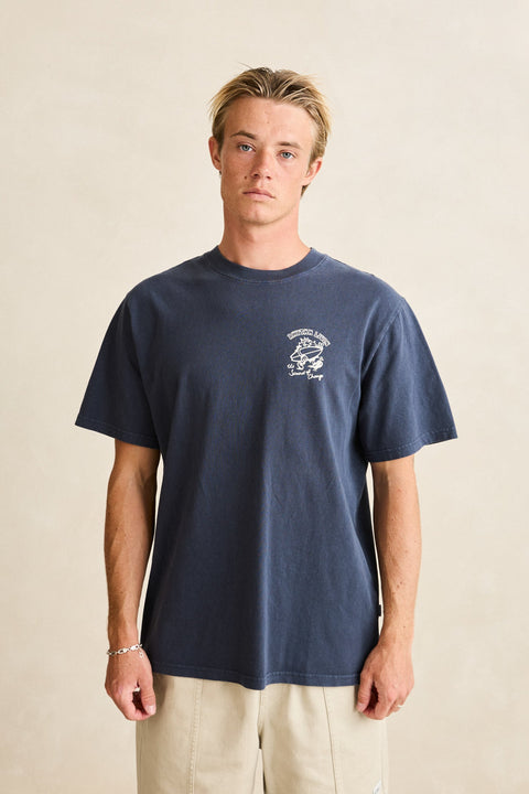 RHYTHM Peace Sun Vintage Ss T-Shirt Navy