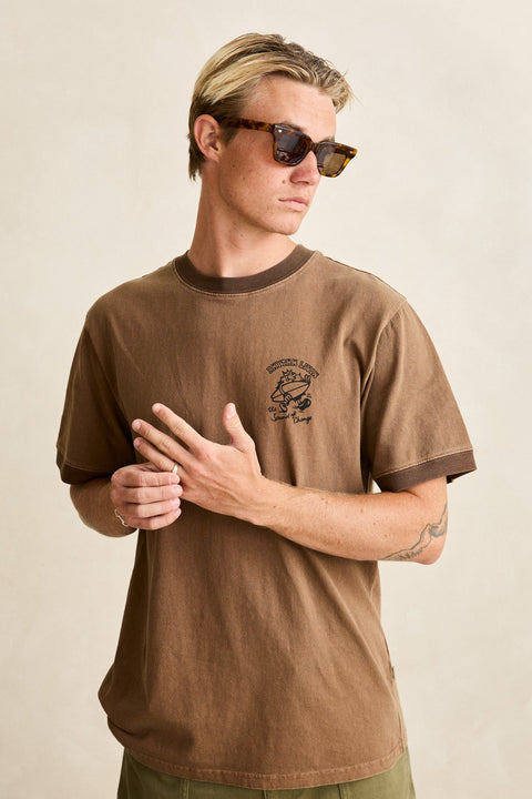 RHYTHM Peace Sun Ringer Vintage Ss T-Shirt Oak