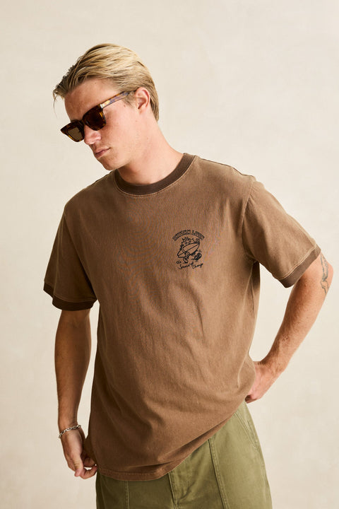 RHYTHM Peace Sun Ringer Vintage Ss T-Shirt Oak