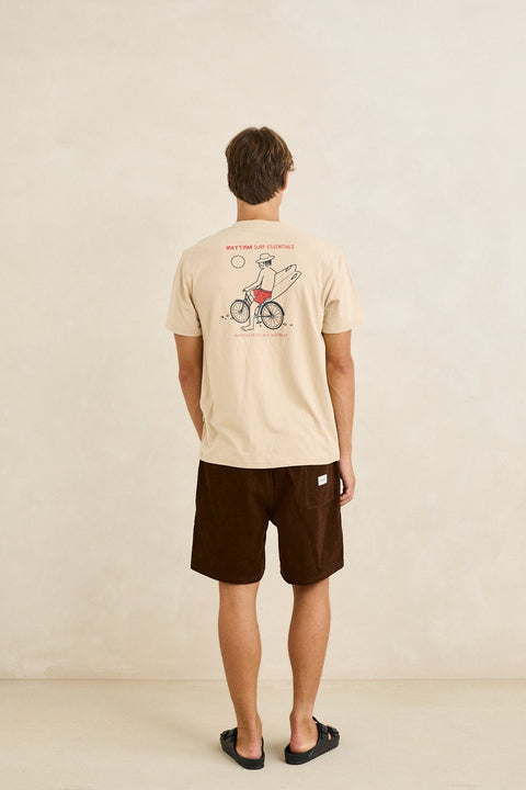 RHYTHM - Bike Wanderer Ss T-Shirt Sand