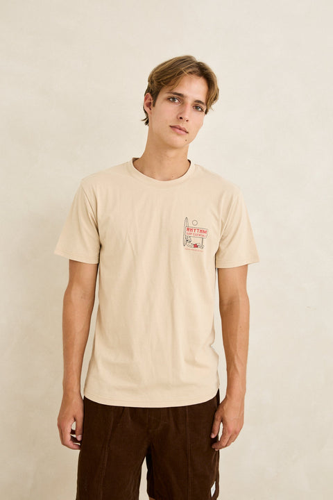 RHYTHM - Bike Wanderer Ss T-Shirt Sand