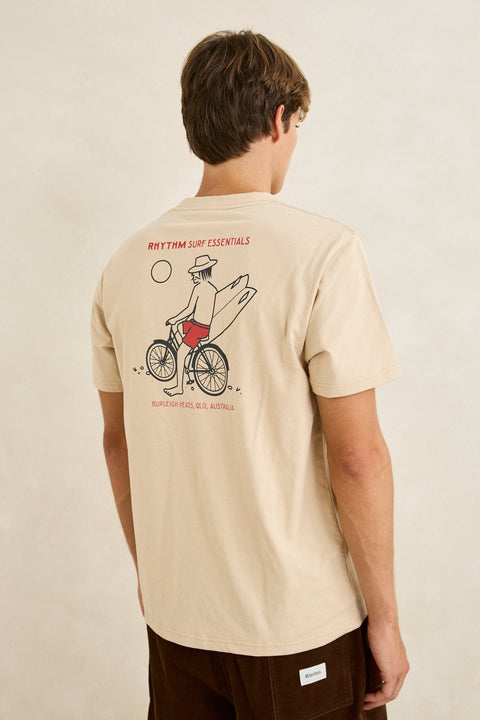 RHYTHM - Bike Wanderer Ss T-Shirt Sand