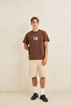RHYTHM - Tune In Vintage Ss T-Shirt Chocolate