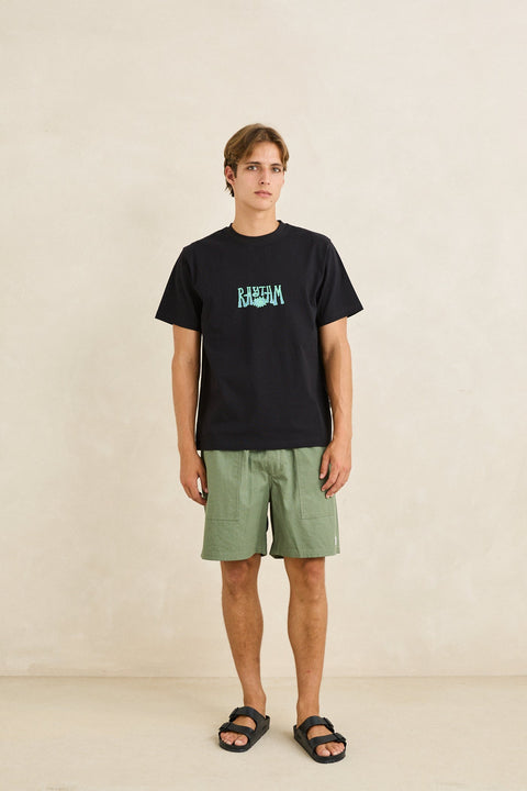RHYTHM - Fresh Stamp Vintage Ss T-Shirt Vintage Black