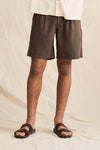 RHYTHM Pes Double Pleated Short Chocolate