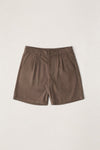 RHYTHM Pes Double Pleated Short Chocolate