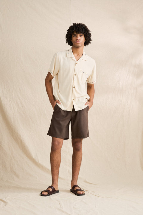 RHYTHM Rollie Ss Shirt Natural