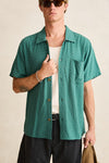 RHYTHM Linen Float Stitch Ss Shirt Pine