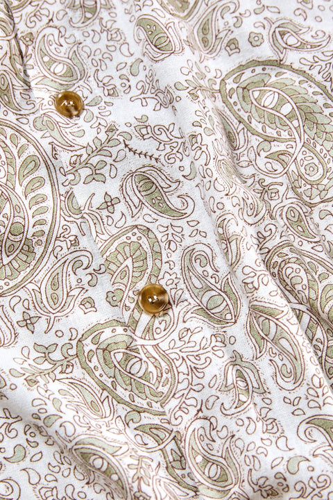 RHYTHM - Tally Paisley Ss Shirt Natural