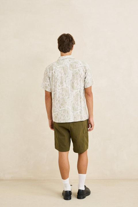 RHYTHM - Tally Paisley Ss Shirt Natural
