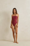RHYTHM - Tidewave Strapless One Piece Berry