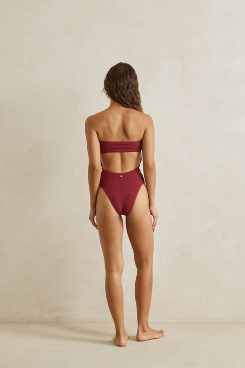 RHYTHM - Tidewave Strapless One Piece Berry