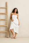 RHYTHM - Broderie Lace Gathered Midi Dress White