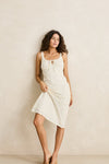 RHYTHM Polka Midi Dress Cream