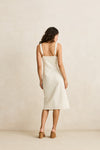 RHYTHM Polka Midi Dress Cream