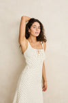 RHYTHM Polka Midi Dress Cream