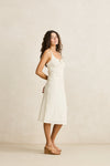 RHYTHM Polka Midi Dress Cream