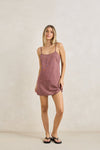 RHYTHM Lucy Check Slip Mini Dress Rust