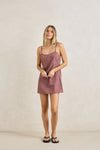 RHYTHM Lucy Check Slip Mini Dress Rust