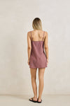 RHYTHM Lucy Check Slip Mini Dress Rust