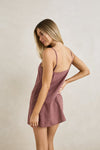 RHYTHM Lucy Check Slip Mini Dress Rust