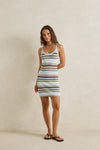 RHYTHM - Frankie Stripe Knit Mini Dress Marine Green