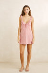 RHYTHM - Lola Check Ruffle Mini Dress Plum