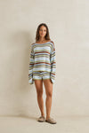RHYTHM - Frankie Stripe Knit Top Marine Green