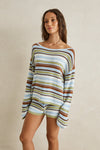 RHYTHM - Frankie Stripe Knit Top Marine Green