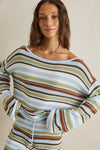 RHYTHM - Frankie Stripe Knit Top Marine Green