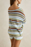 RHYTHM - Frankie Stripe Knit Top Marine Green