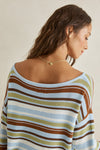 RHYTHM - Frankie Stripe Knit Top Marine Green
